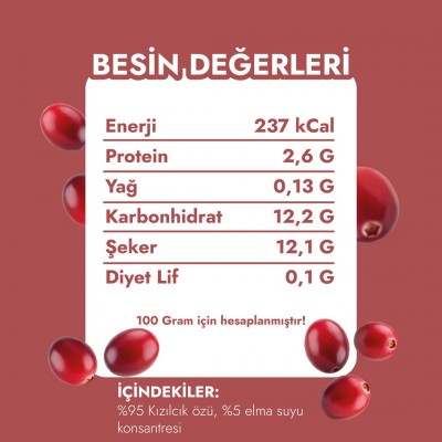 Organik Kızılcık Özü 700 Gr – Doğal, Katkısız ve Yoğun Aromalı