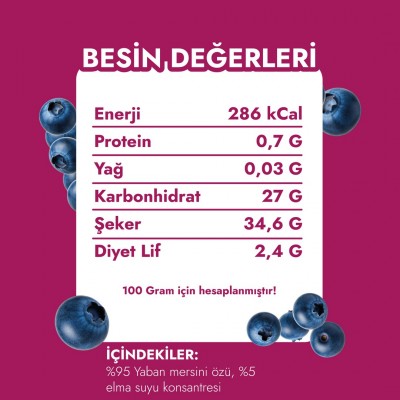Tanecikli Yaban Mersini Özü 1400 Gr – Doğal, Katkısız ve Antioksidan Zengini