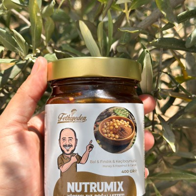 Nutrimix – Bal, Keçiboynuzu ve Fındıklı Karışım 400 gr | Doğal Enerji ve Lezzet Bombası